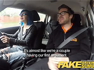 faux Driving school educator ejaculates over learners cunt