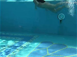 Jessica Lincoln diminutive tattooed Russian nubile in the pool